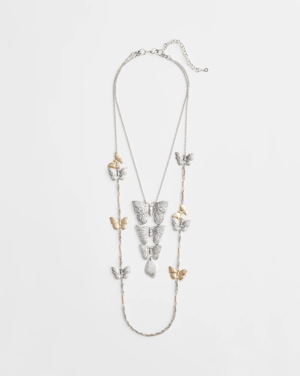 （╹◡╹） Double Strand Butterfly Necklace | Chico's